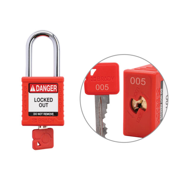 Candado de Seguridad Brady Velocity Plus Nylon Rojo