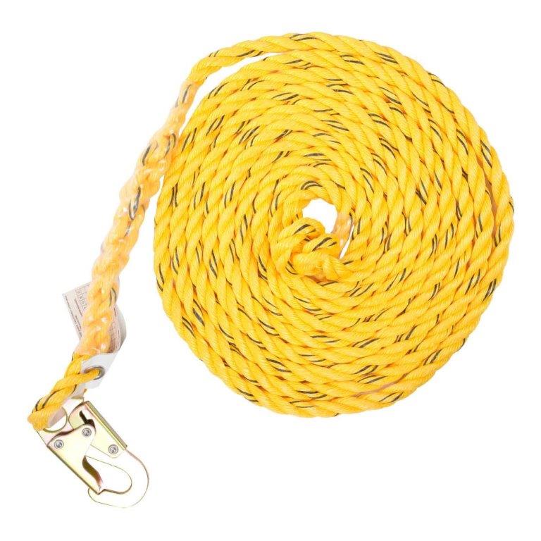 KStrong Línea de vida de cuerda vertical , gancho de seguridad con cierre en el extremo del anclaje