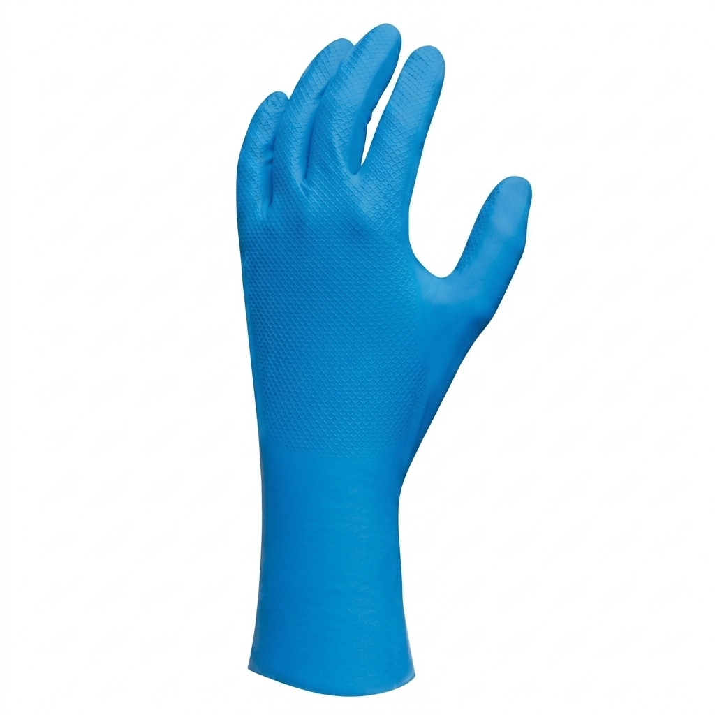 GUANTES SHOWA EN NITRILO AZUL DE 12plg PAQUETE DE 24 – 708
