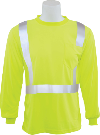Camiseta de manga largas con cinta reflectante Verde Lima small
