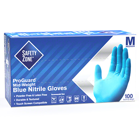 GUANTES DE NITRILO AZUL LIBRE DE POLVO LARGE 100/BX 10BX/CS – GNPR