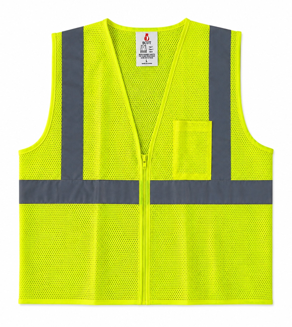Chaleco Reflectivo SCUT Verde Certificado ANSI/ Clase II 
