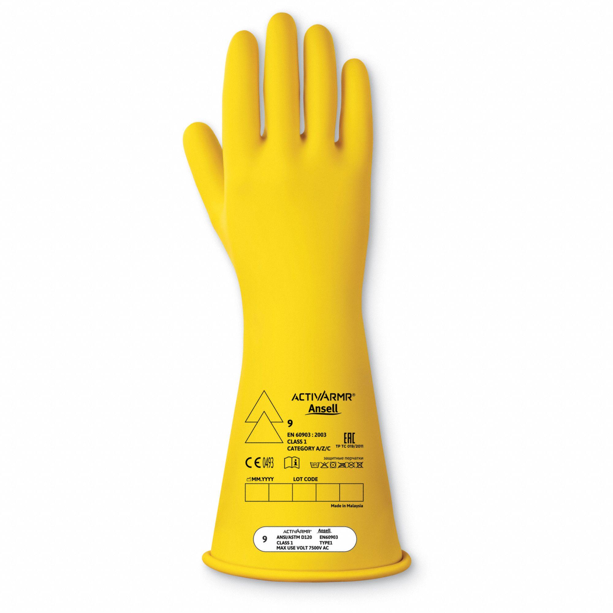 GUANTES AISLANTES MARIGOLD ANSELL PARA ELECTRICISTA CLASE 1 AMARILLO – RIG 1