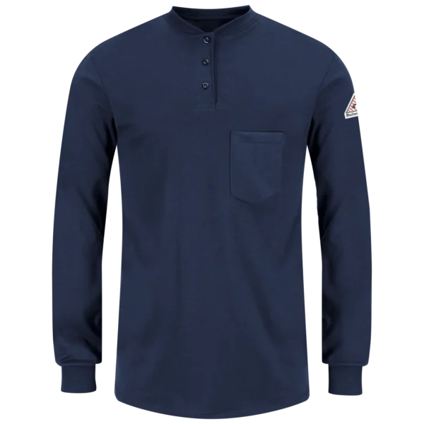 HENLEY NAVY, WOMENS LS FR
