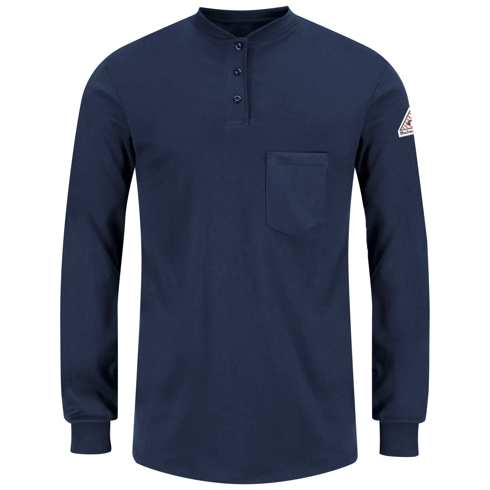 HENLEY NAVY, WOMENS LS FR