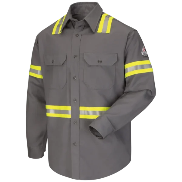 CAMISA COLOR GRIS BULWARK DE ALTA VISIBILIDAD EXCEL FRComforTouch 7 oz