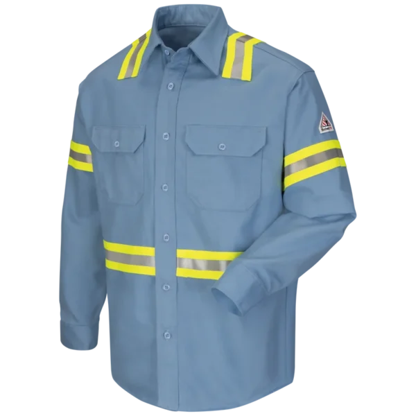 CAMISA COLOR AZUL CLARO BULWARK DE ALTA VISIBILIDAD EXCEL FR ComforTouch 7 oz