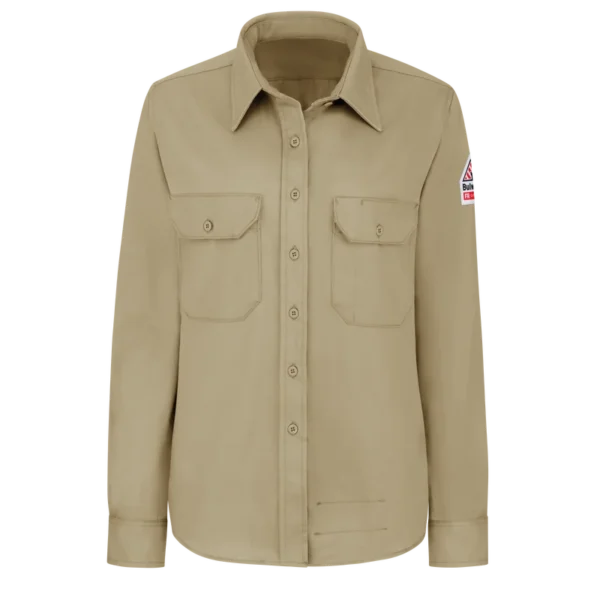 BULWARK WOMEN'S FR DRESS SHIRT, VAVY EXCEL FR NVB NAVY