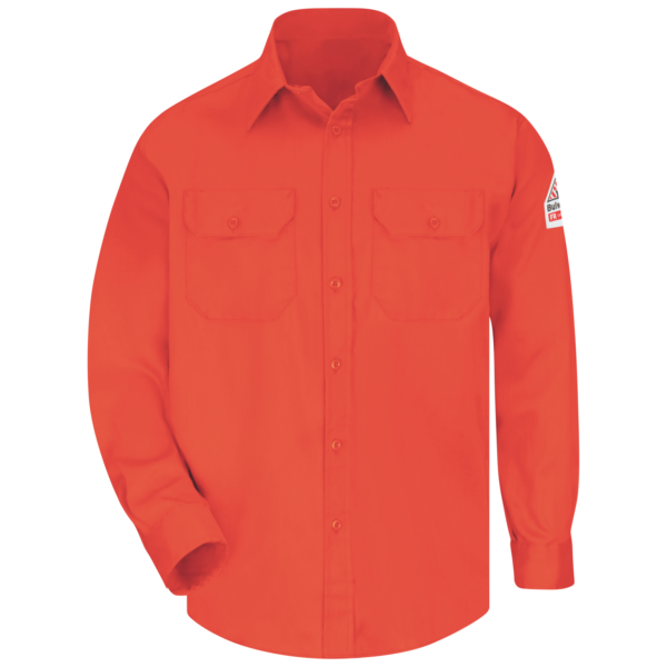BULWARK UNIFORM SHIRT EXCEL FR COMFORTOUCH ORANGE, HRC2, BARRICK LOGO