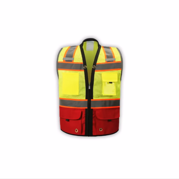 CHALECO PREMIUM TIPO INSPECTOR 2W DOS TONOS AMARILLO Y ROJO