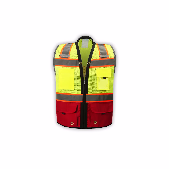 CHALECO PREMIUM TIPO INSPECTOR 2W DOS TONOS AMARILLO Y ROJO